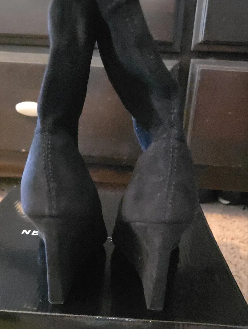 New York & Co. 🎀 Black Suede Wedge Boot with Side Zip